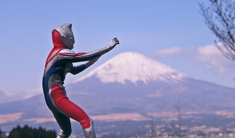 Ultraman and Mt. Fuji