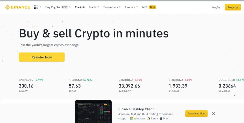 Binance Homepage