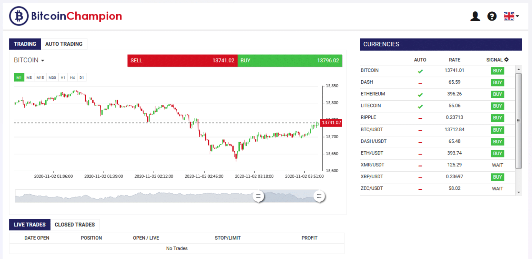 Step 5 - Live Trading - Bitcoin Champion