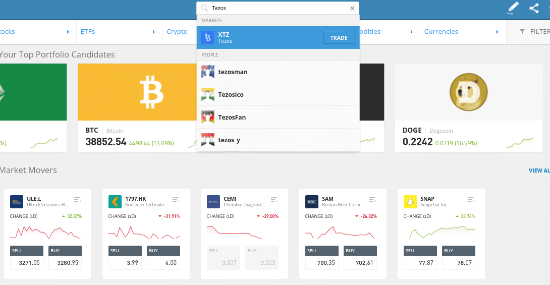 buy tezos from etoro