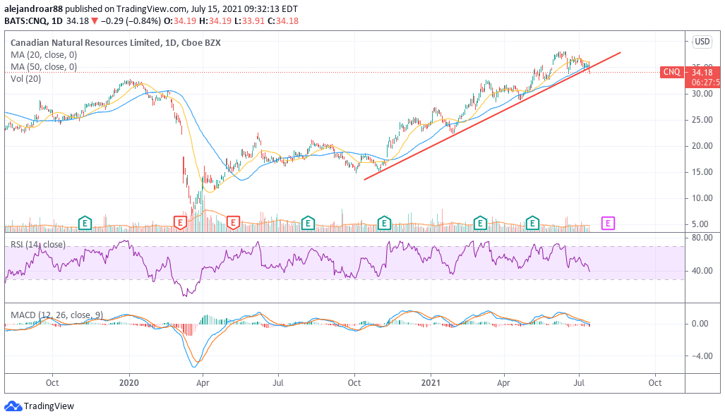 canadian natural resources stock