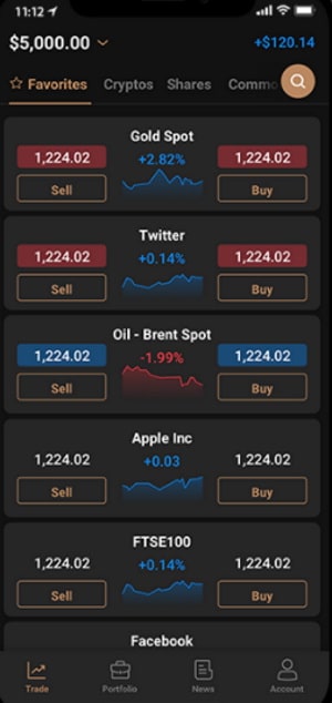 Capital.com mobile trading app