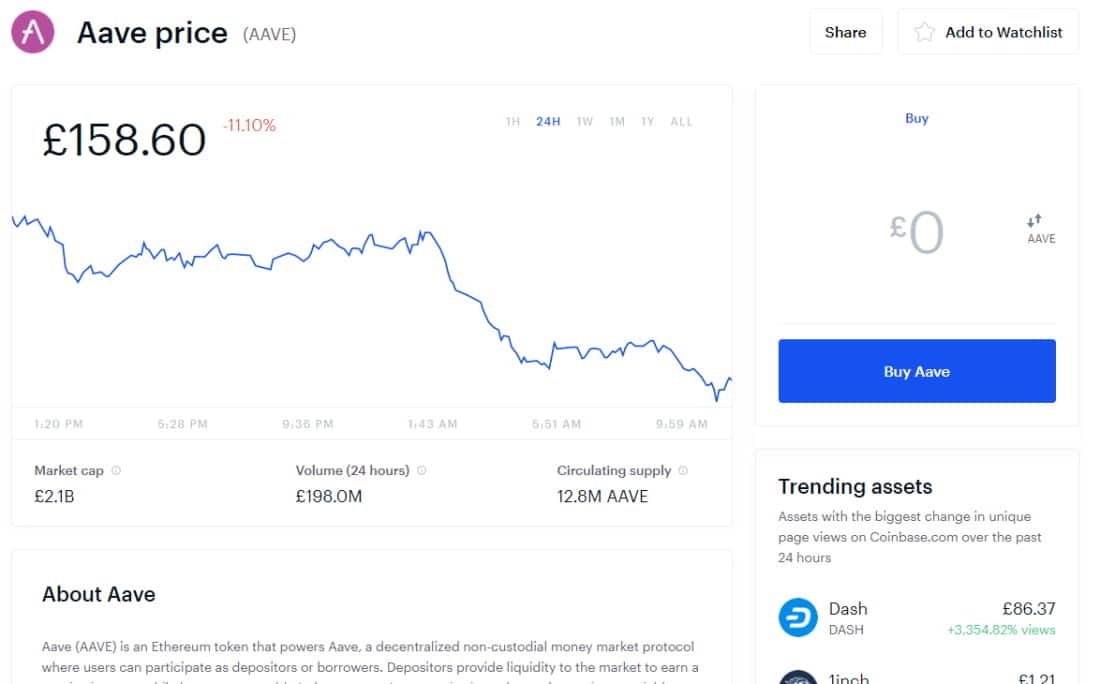 Coinbase Buy AAVE 