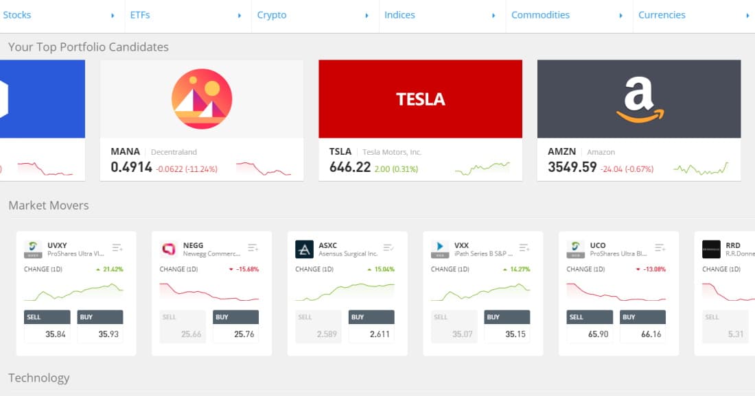 eToro Trade Markets