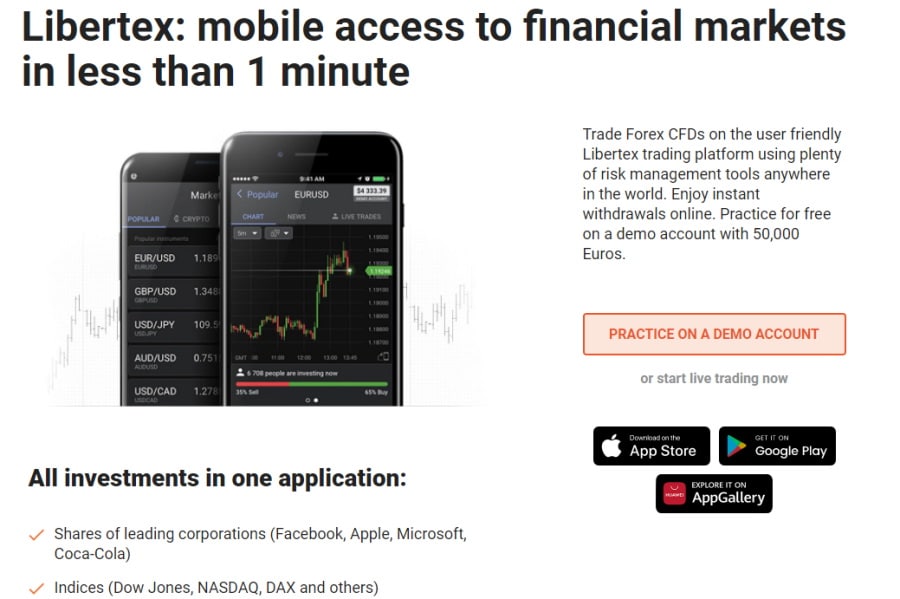 Libertex mobile trading app