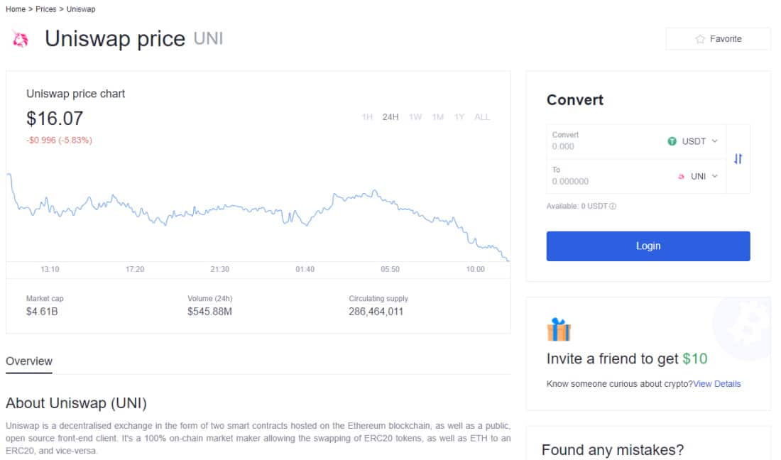 OKEx buy UNI