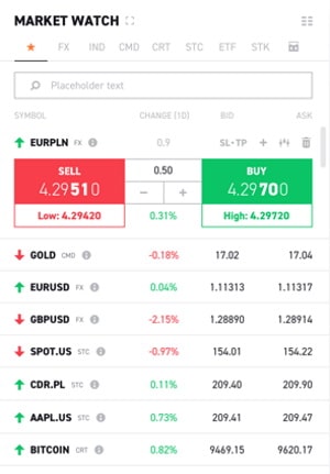 XTB mobile trading app