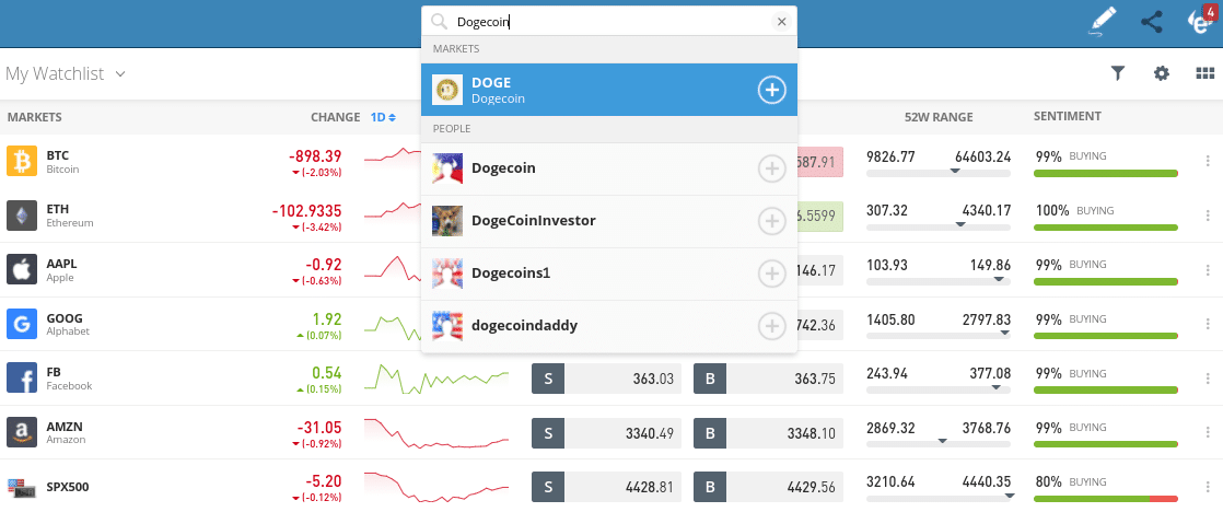 trade dogecoin etoro