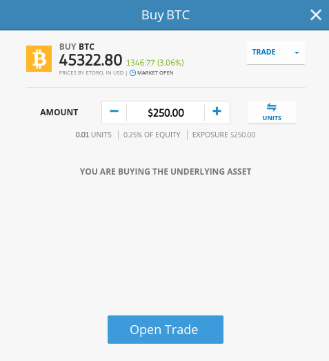 buy bitcoin at eToro