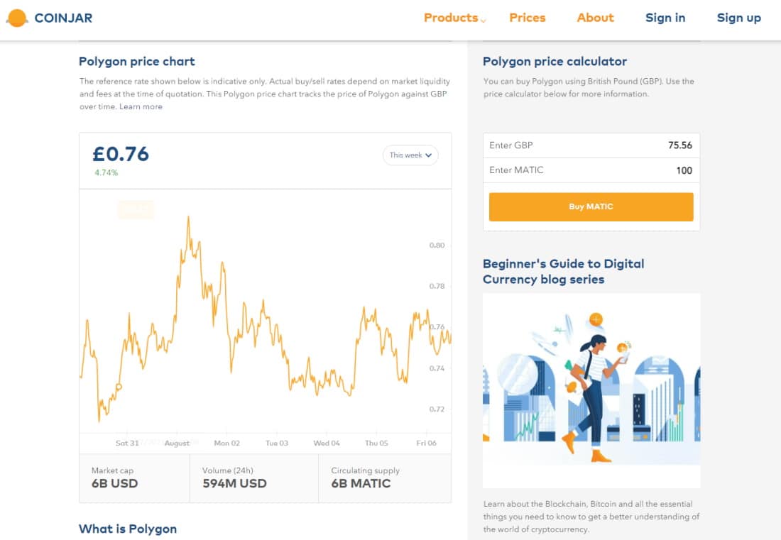 Buy Polygon on CoinJar