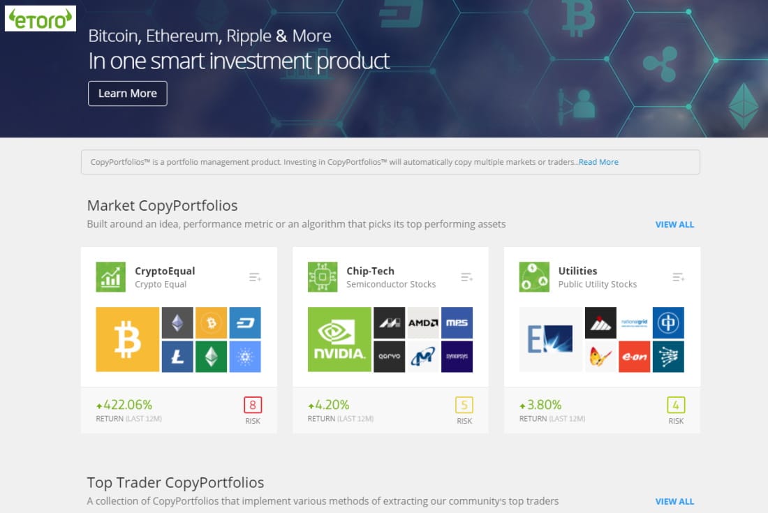 eToro's CopyPortfolios