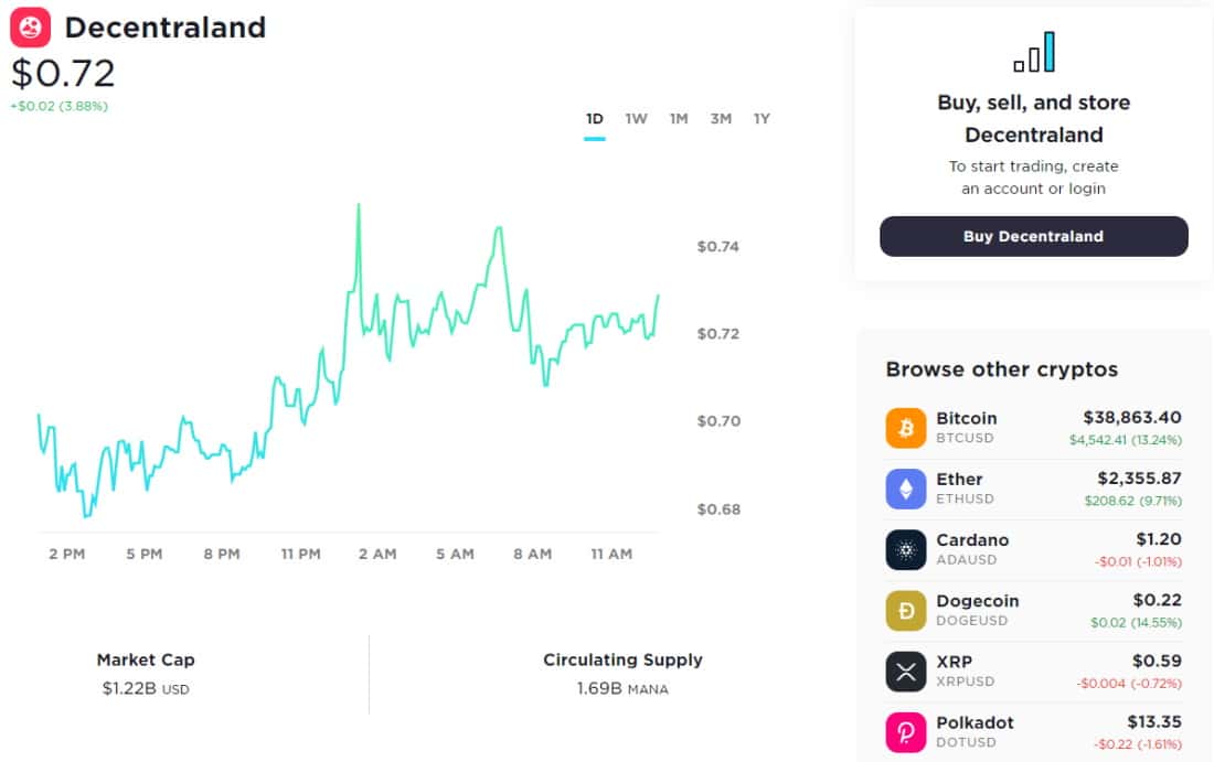 Gemini buy MANA