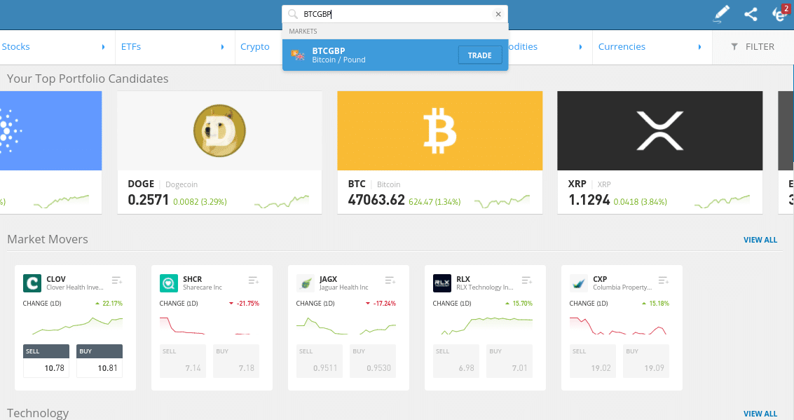 trade bitcoin etoro