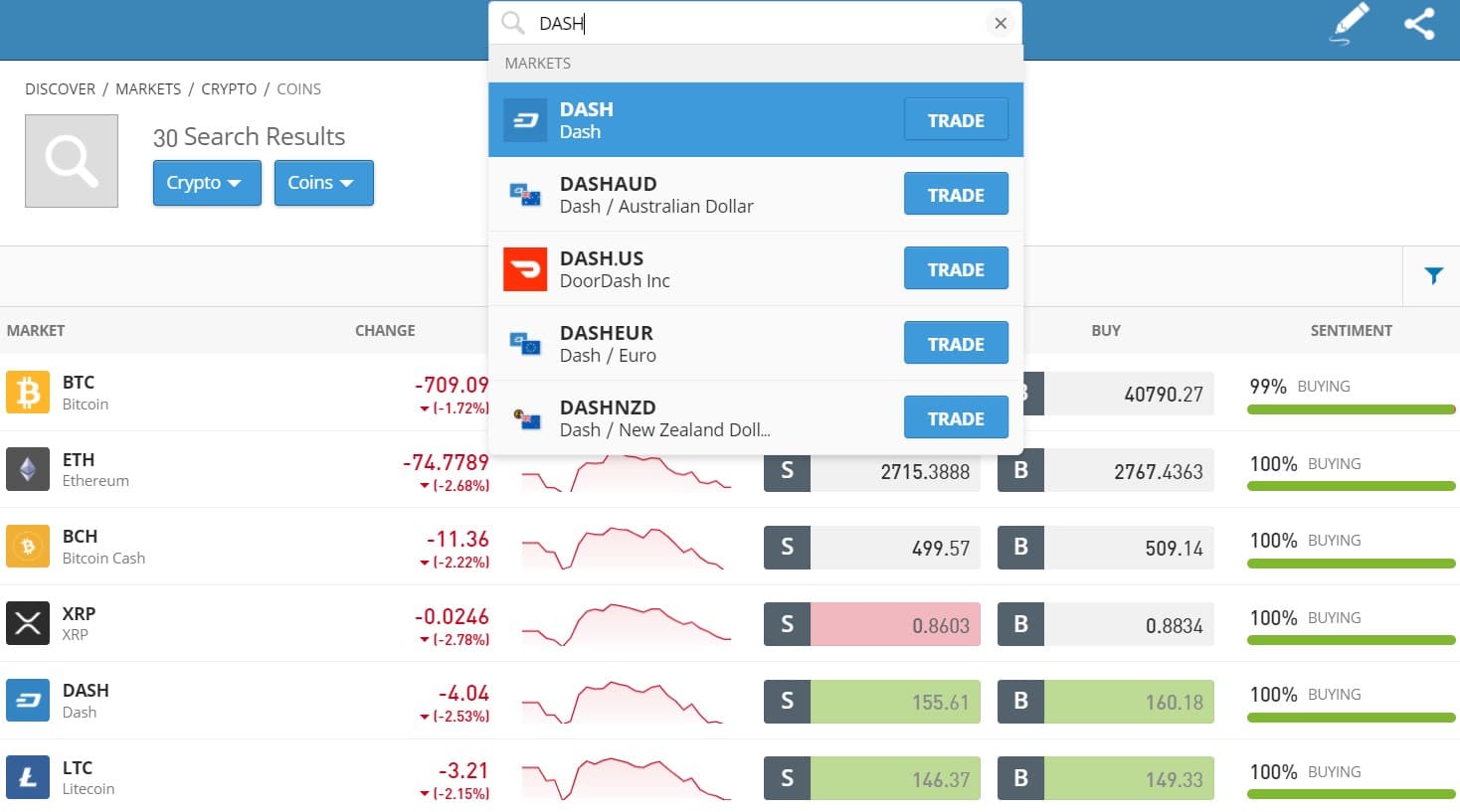 Dash etoro