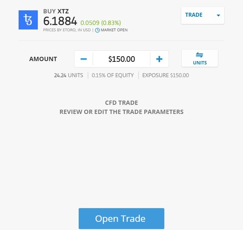 Tezos order page