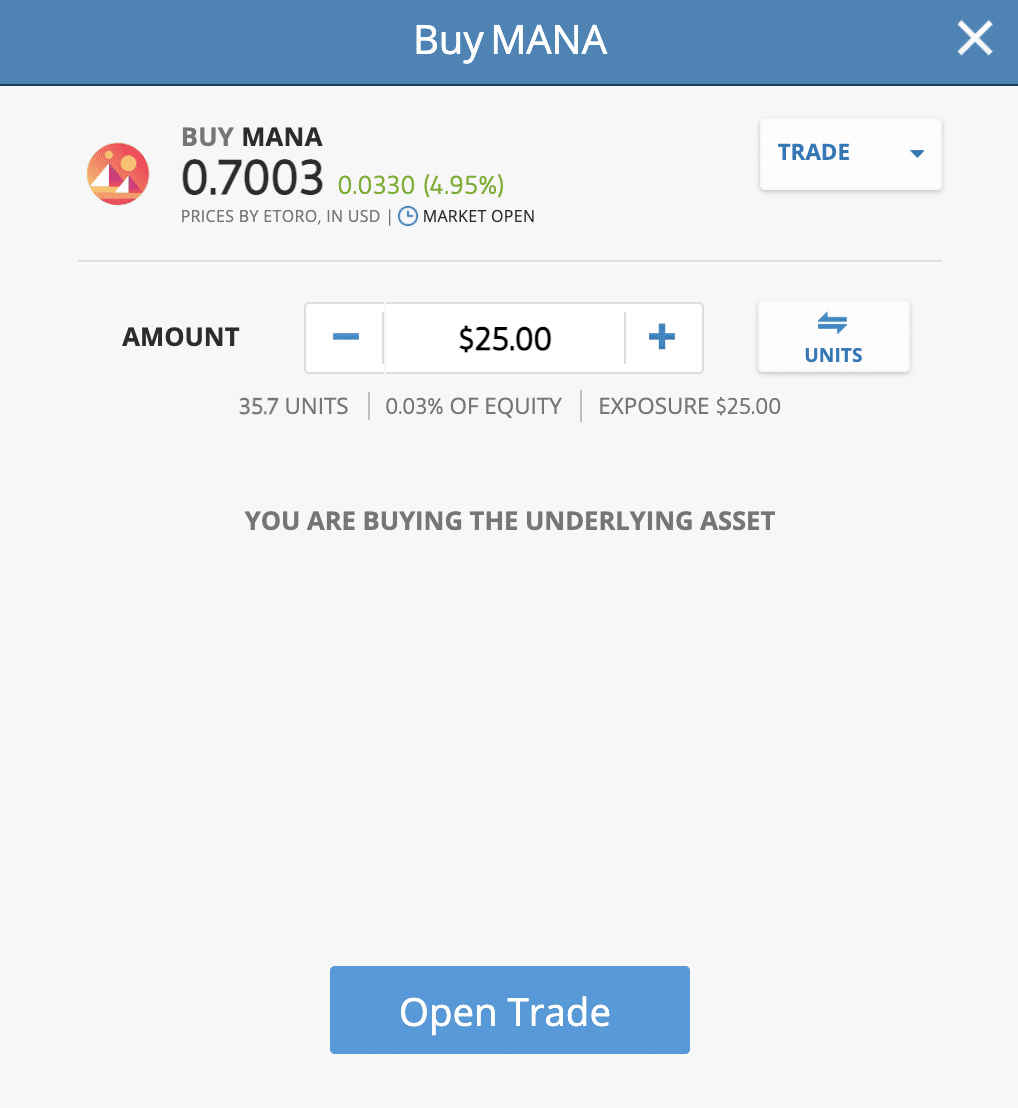 buy decentraland etoro