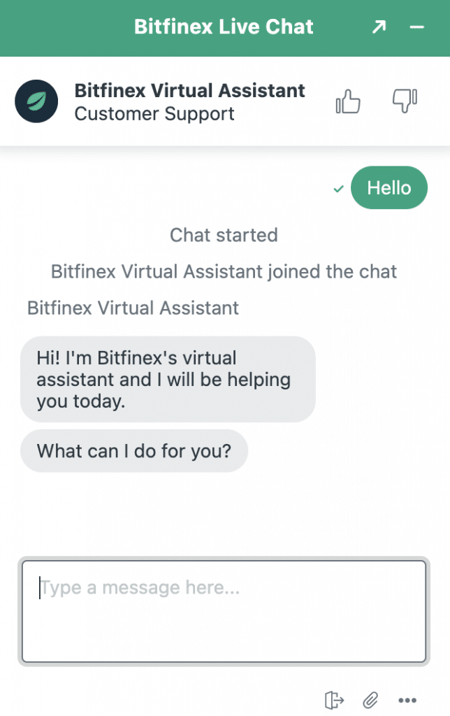 Bitfinex review live chat