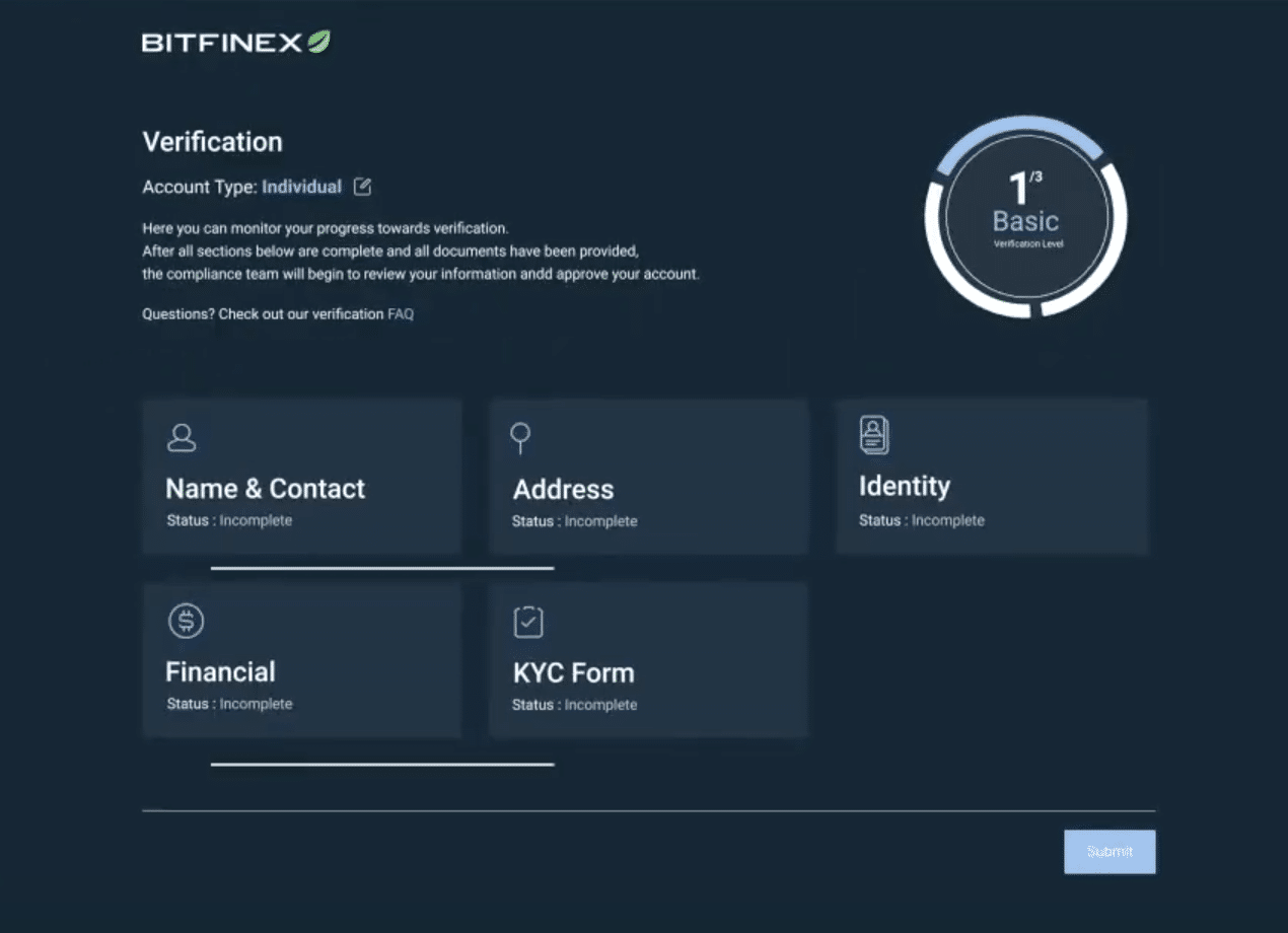 Bitfinex Review KYC