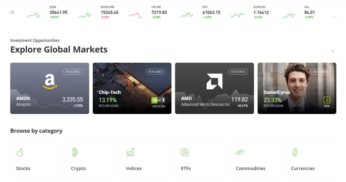 eToro discover stocks to start investing in penny stocks