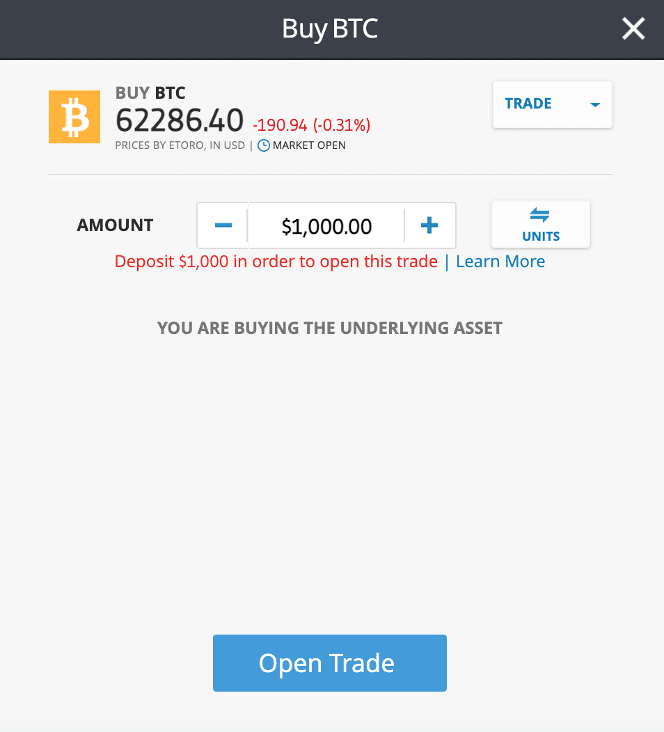 etoro buy Bitcoin ireland