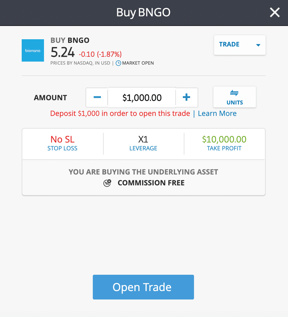 Price bngo share BNGO Stock