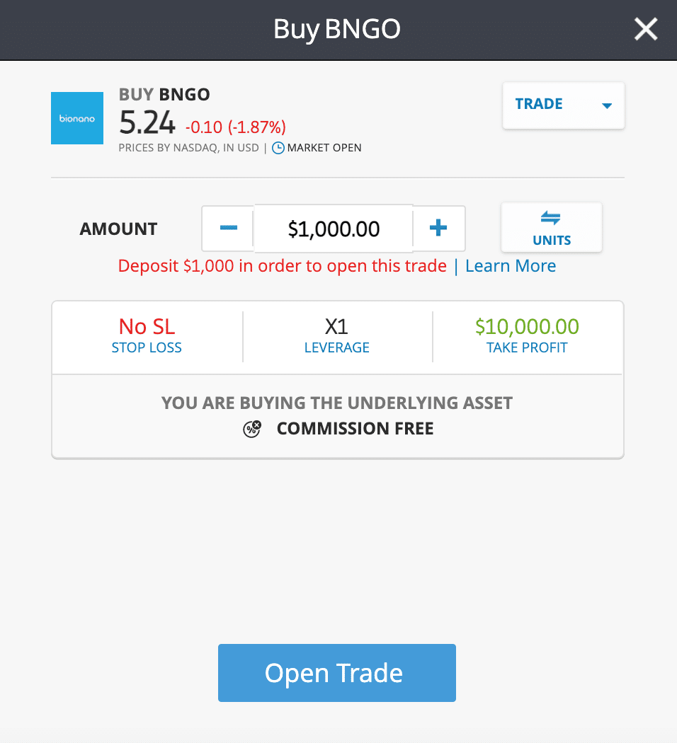 buy BNGO shares