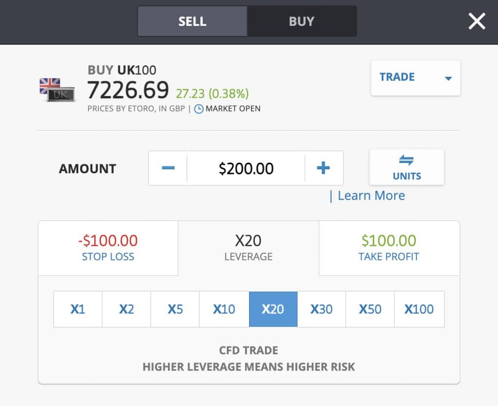 etoro ftse 100 trade