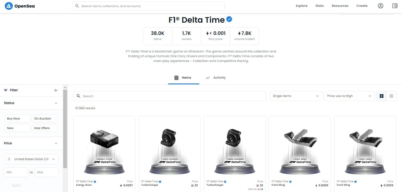 F1® Delta Time on OpenSea