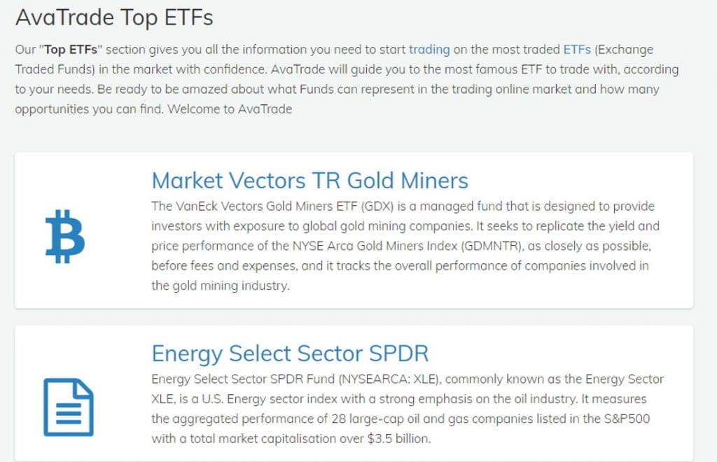 AvaTrade ETF CFDs