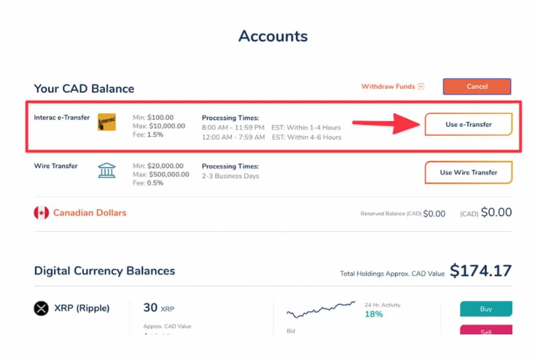 Deposit Funds into your Bitbuy account