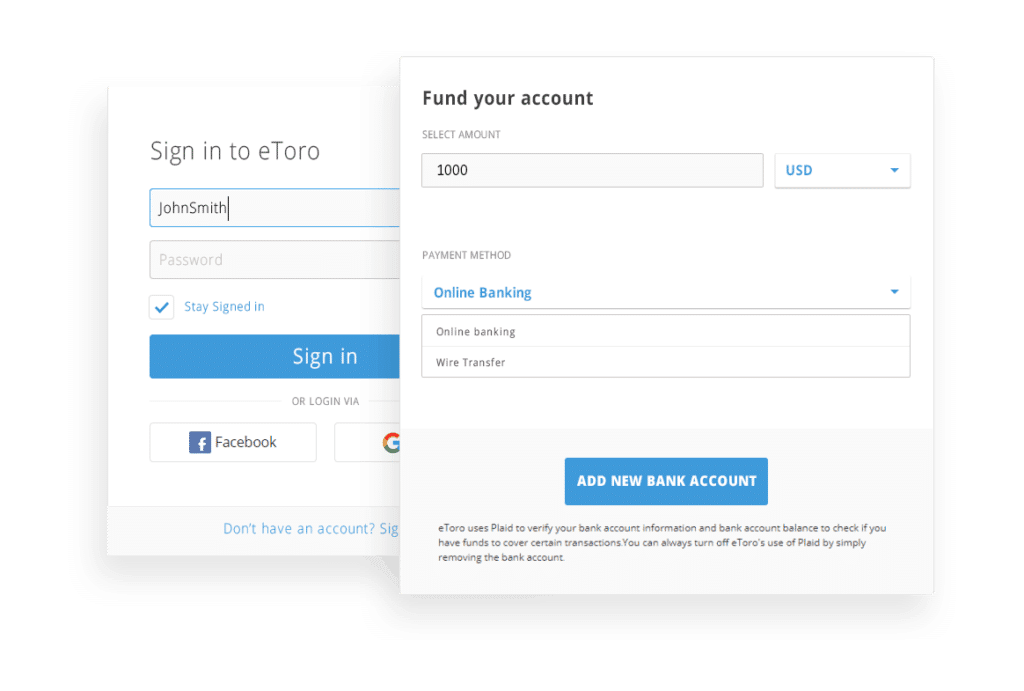 eToro fund account