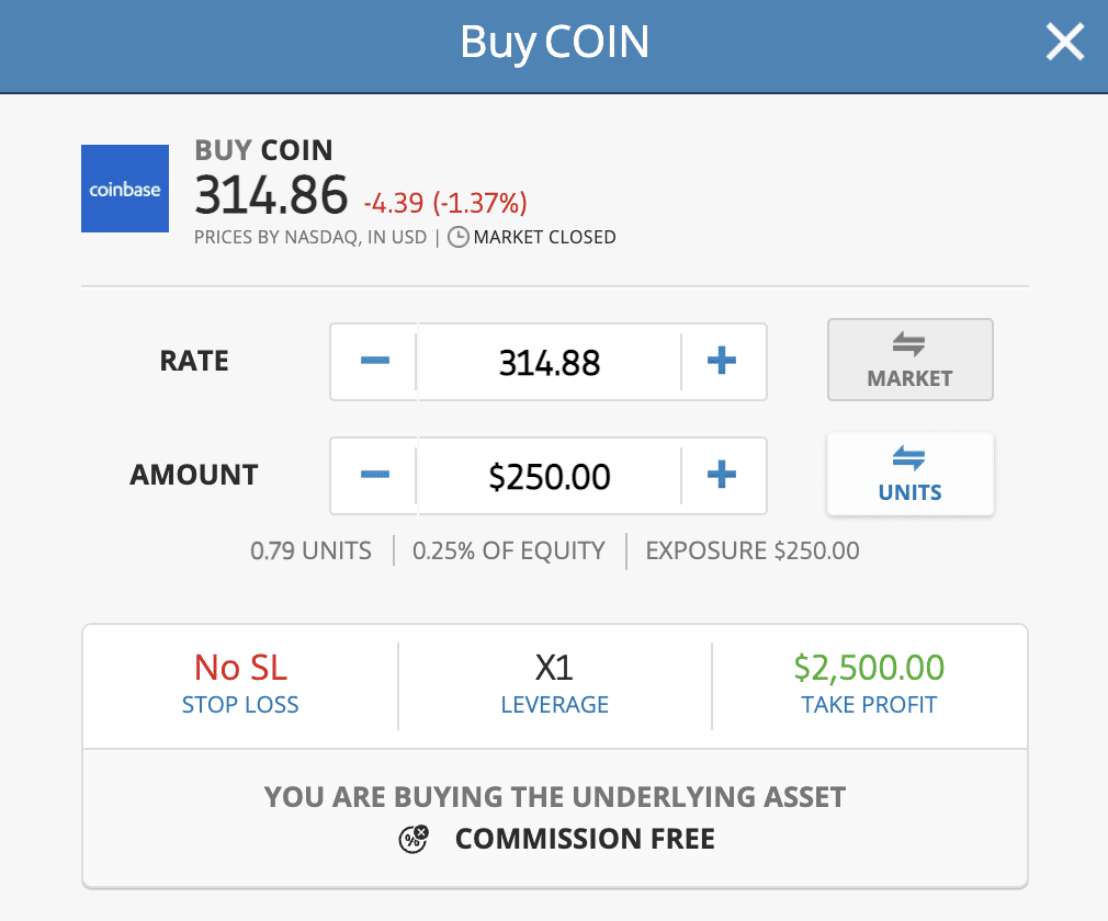 how to buy coinbase stocks eToro