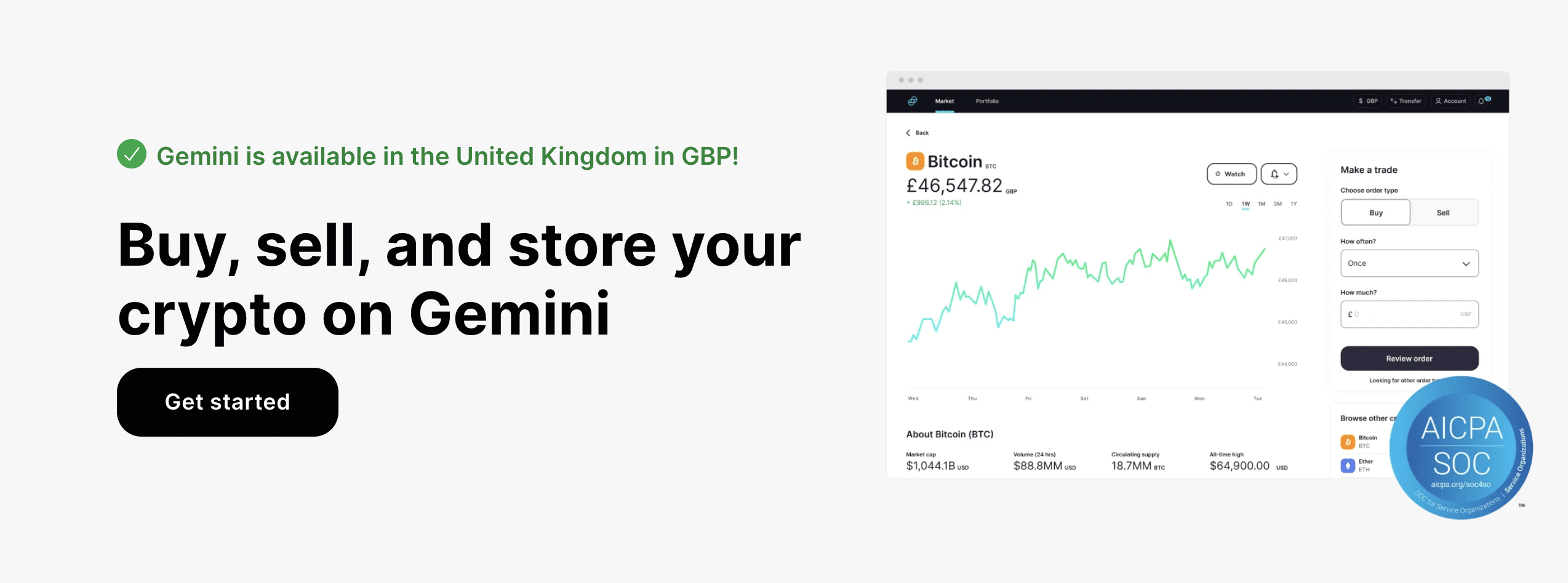 Buy fetch.ai via Gemini