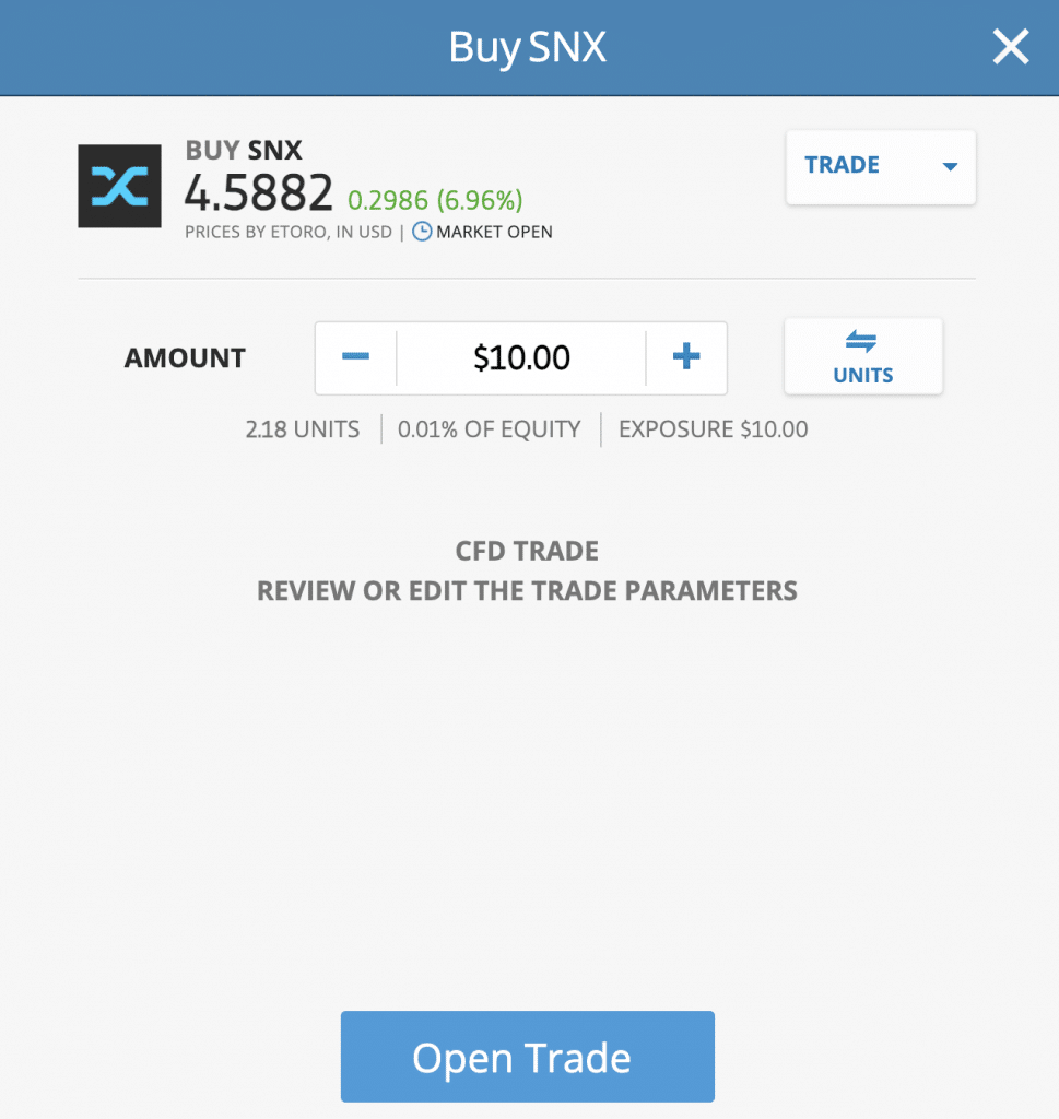 How to buy Synthetix eToro