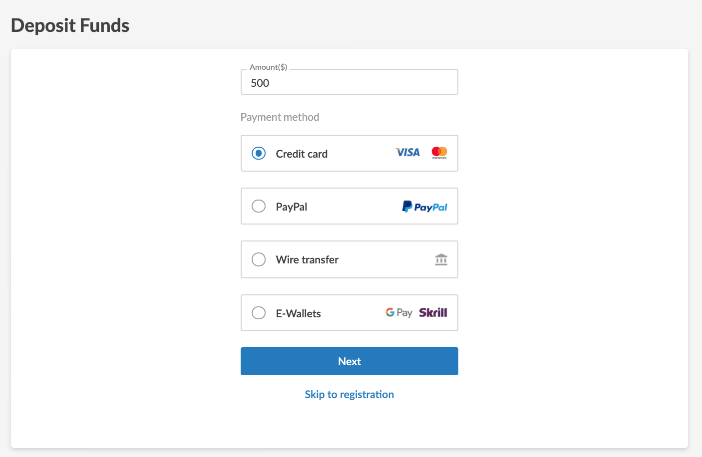 alvexo deposit methods