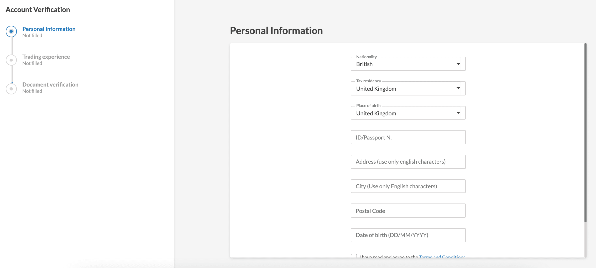 alvexo verify account