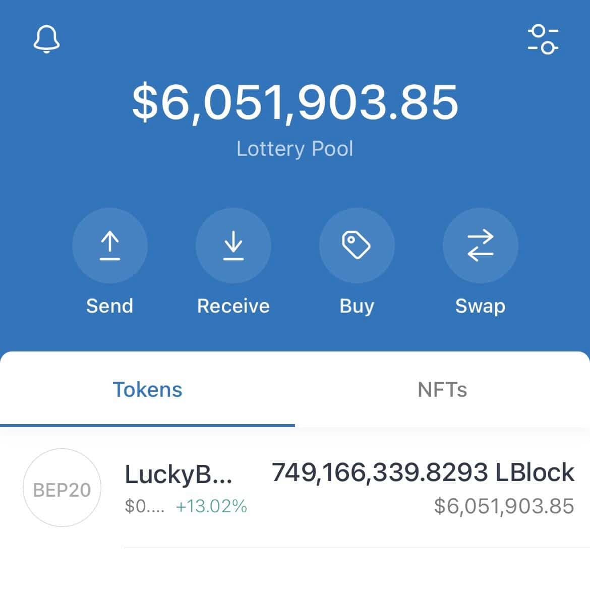 lucky block lottery pool wallet address