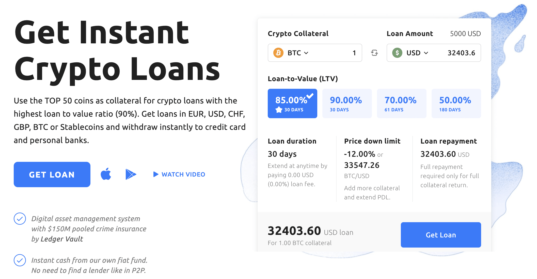 Best crypto loans YOUHODLER calculator