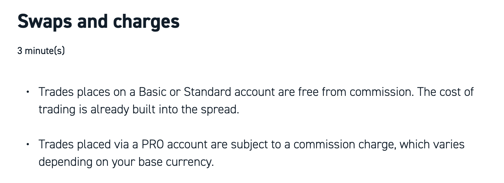 XTB fees