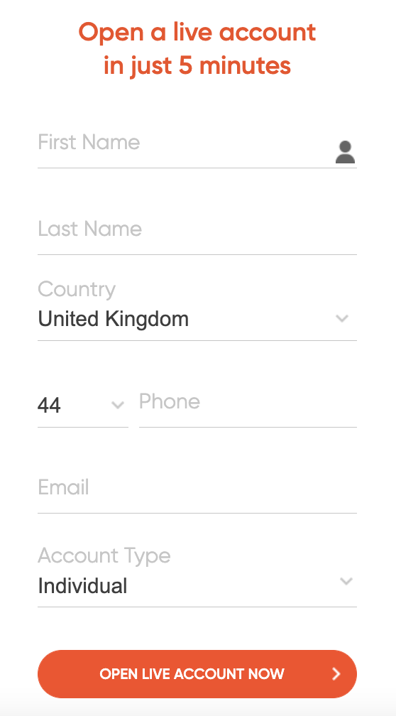 Vantage Markets sign-up