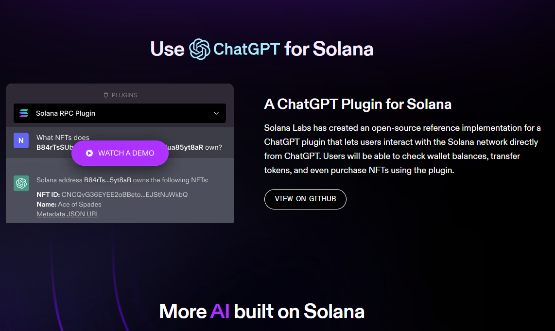 Solana has added a ChatGPT plugin